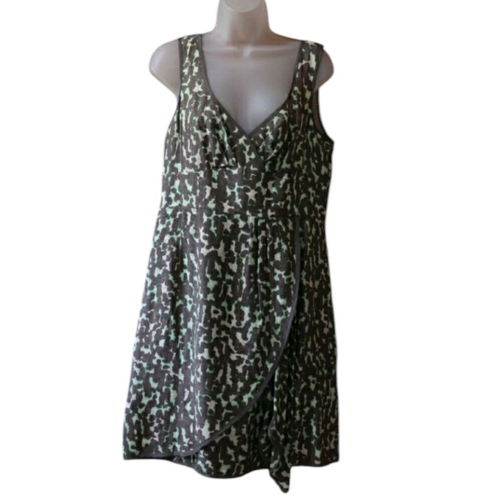 Nanette Lepore Gray and Green Sleeveless Mini Dress Size 12